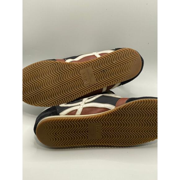 LOEWE Women's Navy-White Printed Suede Leather Ballet Runner Sneakers SZ 38(US8) - Picture 8 of 14